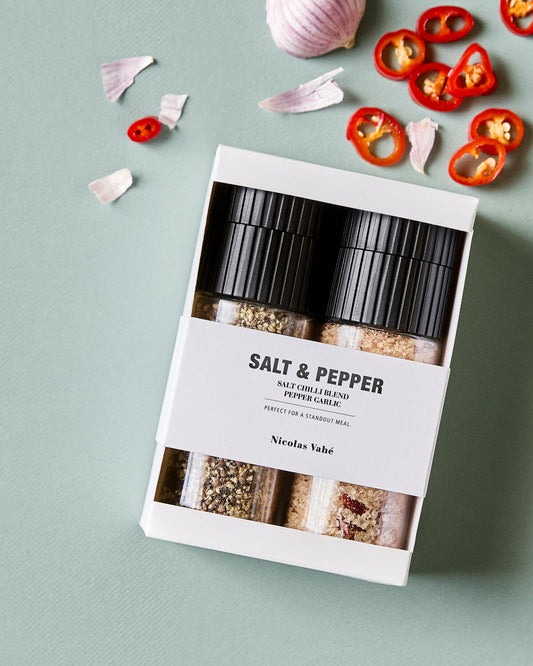 Nicolas Vahe gift box - chilisuola 115g ja valkosipulipippuri 65g