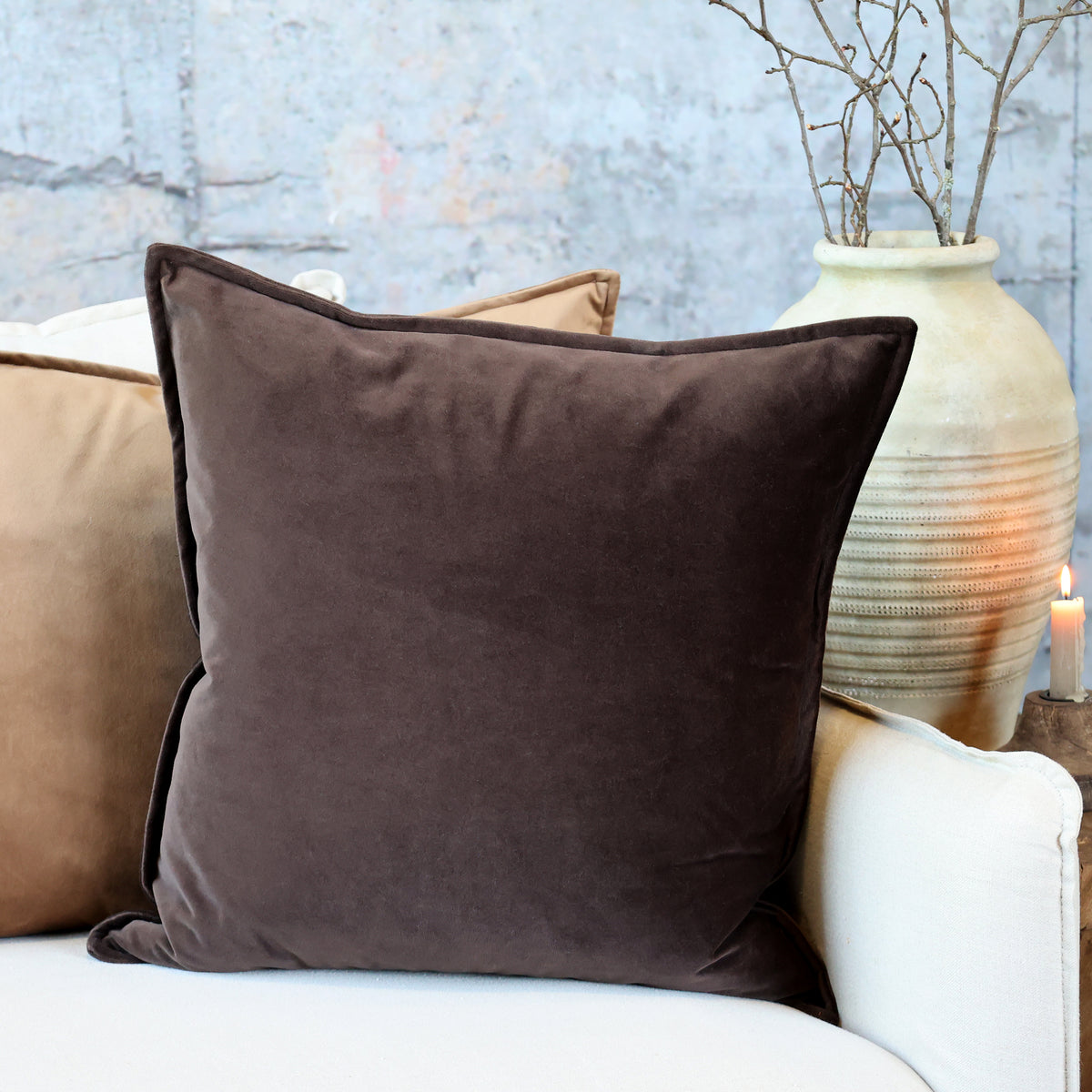 Chic Antique tyynynpäällinen Aix Mocca 50x50 cm