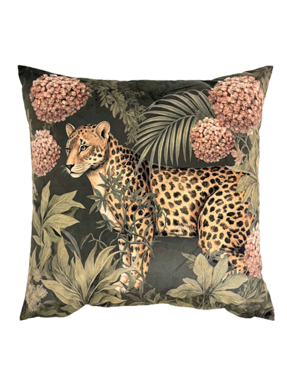 VanillaFly tyynynpäällinen Floral Leopard sametti 50x50 cm