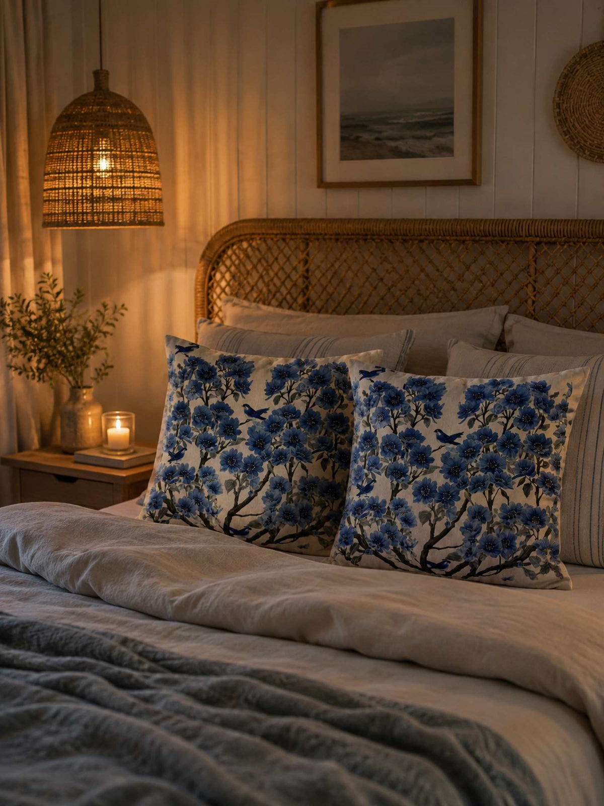 TULOSSA! VanillaFly tyynynpäällinen Azure sametti 50x50 cm
